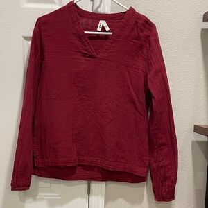 Pact Women's V-Neck Gauze Blouse Size XS